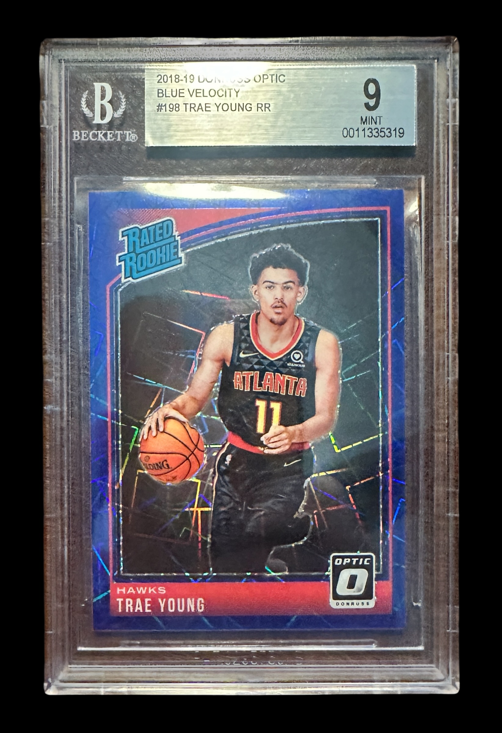 2018 - 2019 Donruss Optic Trae Young Blue Velocity Card