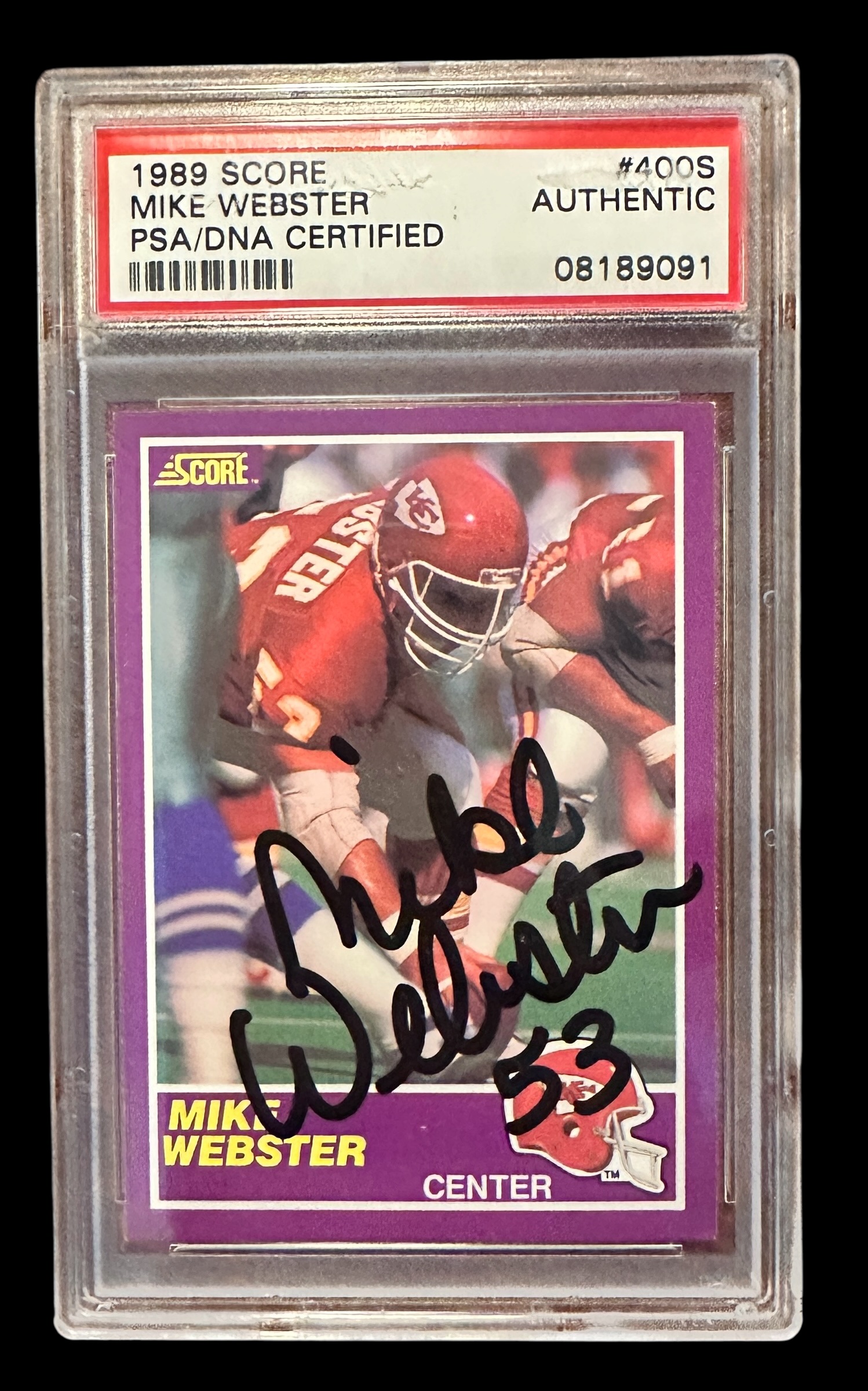 1989 Score Mike Webster Autographed Card