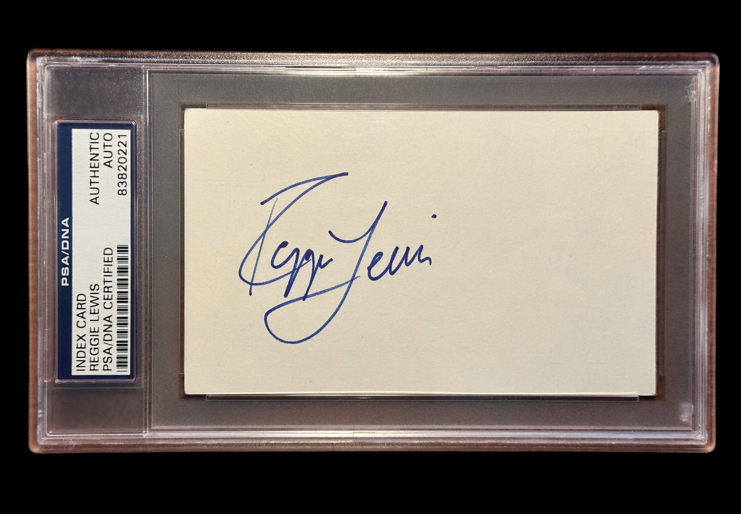 Reggie Lewis Slabbed Notecard - PSA/DNA