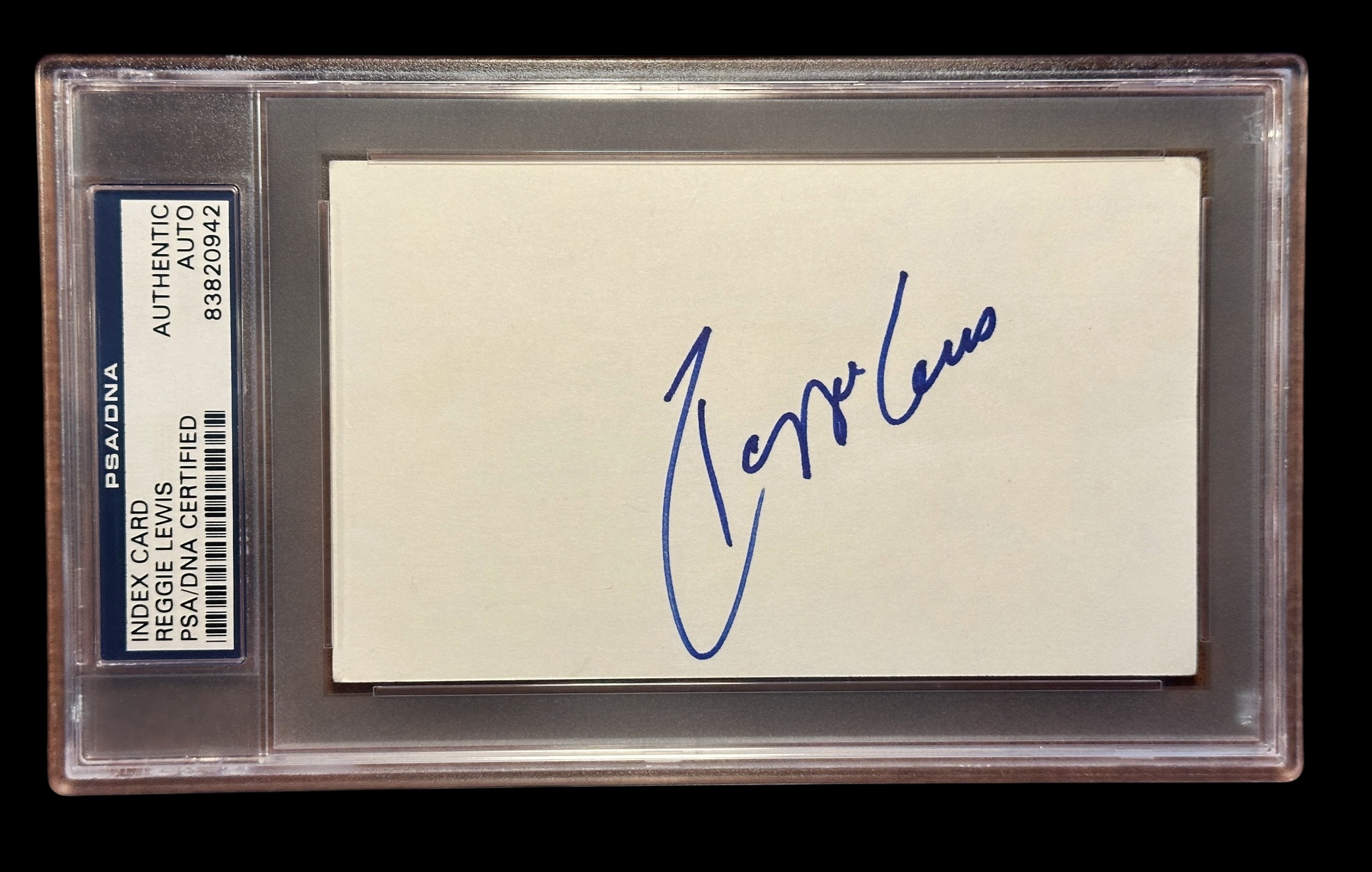 Reggie Lewis Slabbed Notecard - PSA/DNA
