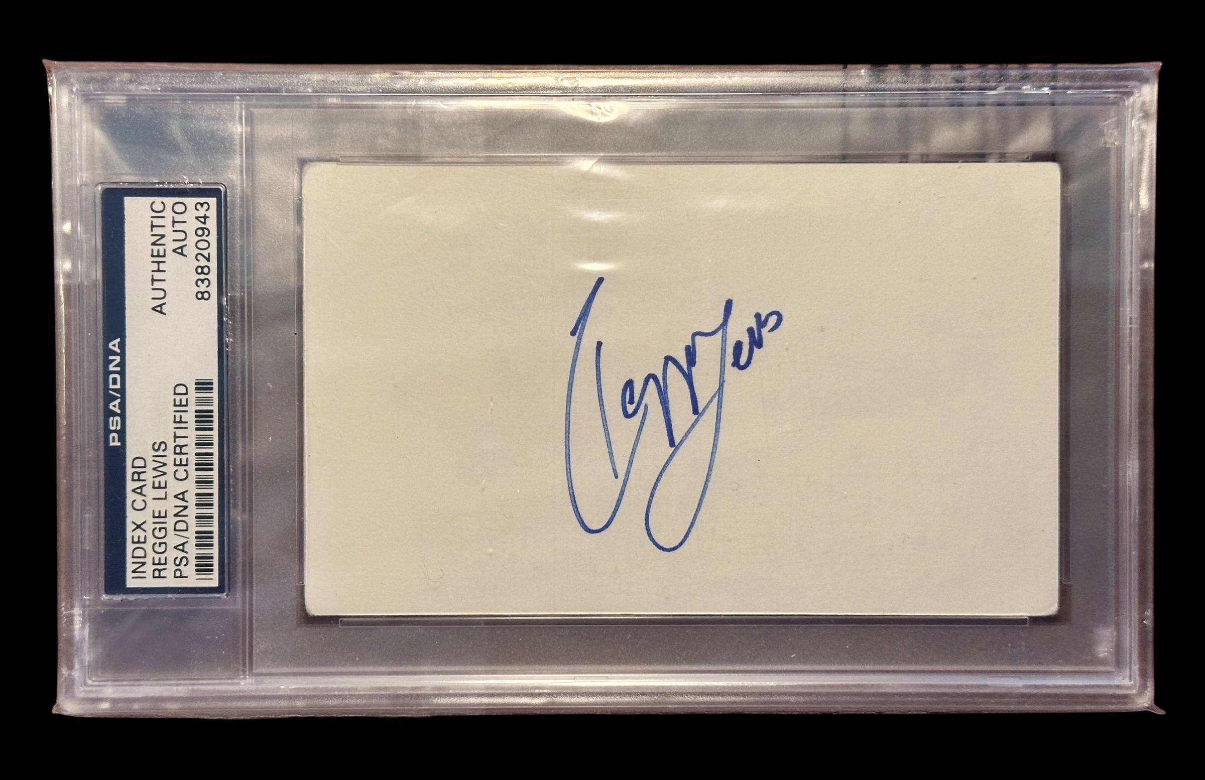 Reggie Lewis Slabbed Notecard - PSA/DNA